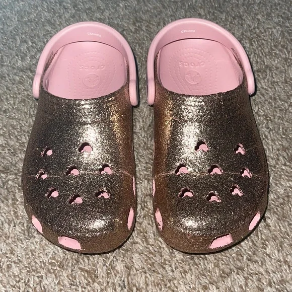 Disney Crocs o Briar Rose Gold Minnie Mouse Rare